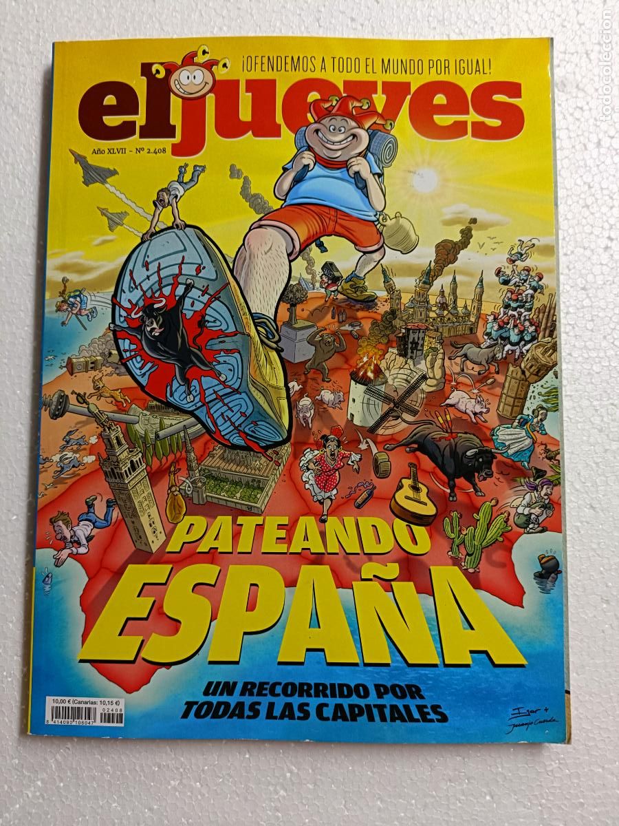 Coleccionismo de revista El Jueves: EL JUEVES 2.408. PATEANDO ESPA&Ntilde;A, UN RECORRIDO POR TODAS LAS CAPITALES. 146 p&aacute;ginas