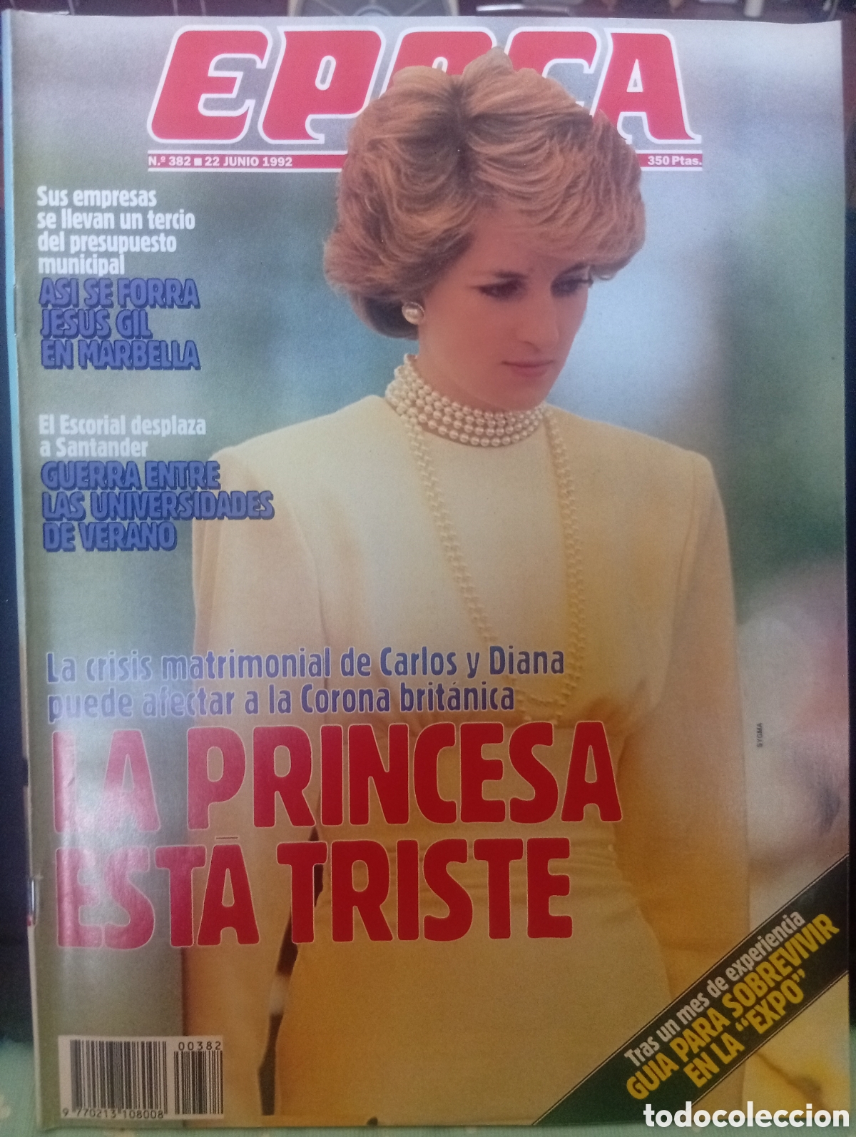 Coleccionismo de revista &Eacute;poca: Revista &Eacute;poca 382 22 de junio 1992