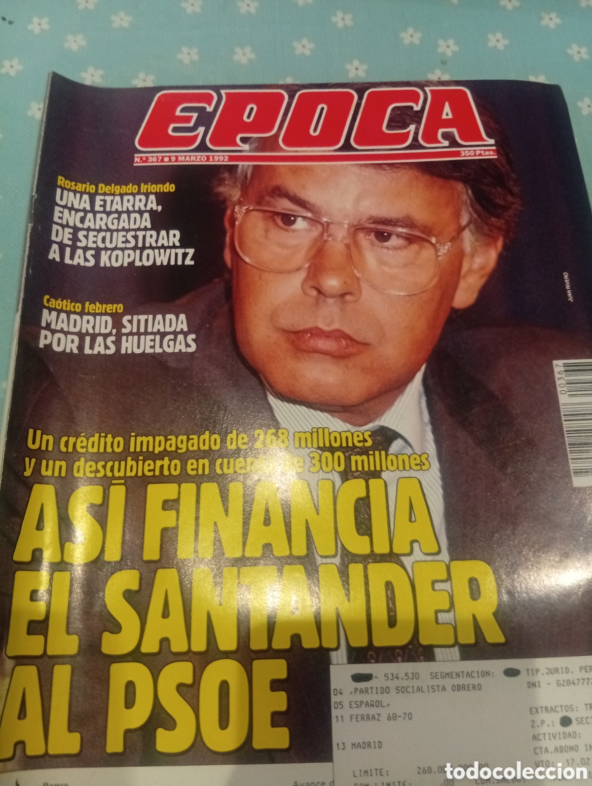 Coleccionismo de revista &Eacute;poca: Revista &Eacute;poca 367 1992
