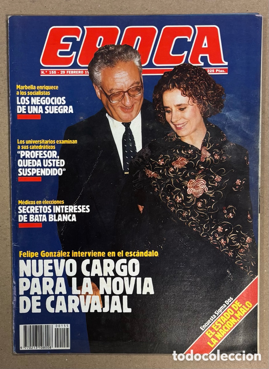 Coleccionismo de revista &Eacute;poca: &Eacute;POCA N&deg; 154 (1988). CARGO NOVIA CARVAJAL, CLIMA POSGUERRA PA&Iacute;S VASCO, MIRIAM NI&Ntilde;A TORERA,..