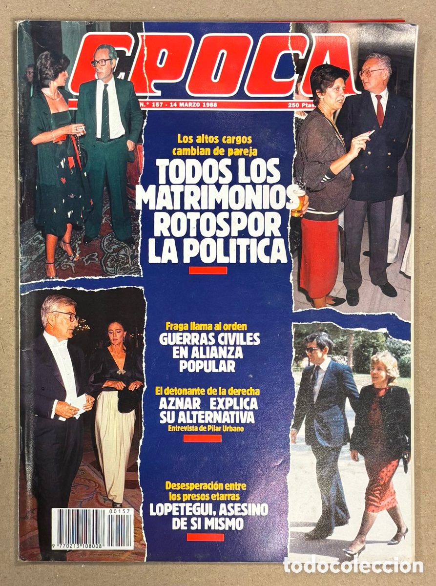 Coleccionismo de revista &Eacute;poca: &Eacute;POCA N&deg; 157 (1988). GUERRA CIVIL EN ALIANZA POPULAR, PASARELA CIBELES, ETA, J.M. AZNAR,&hellip;