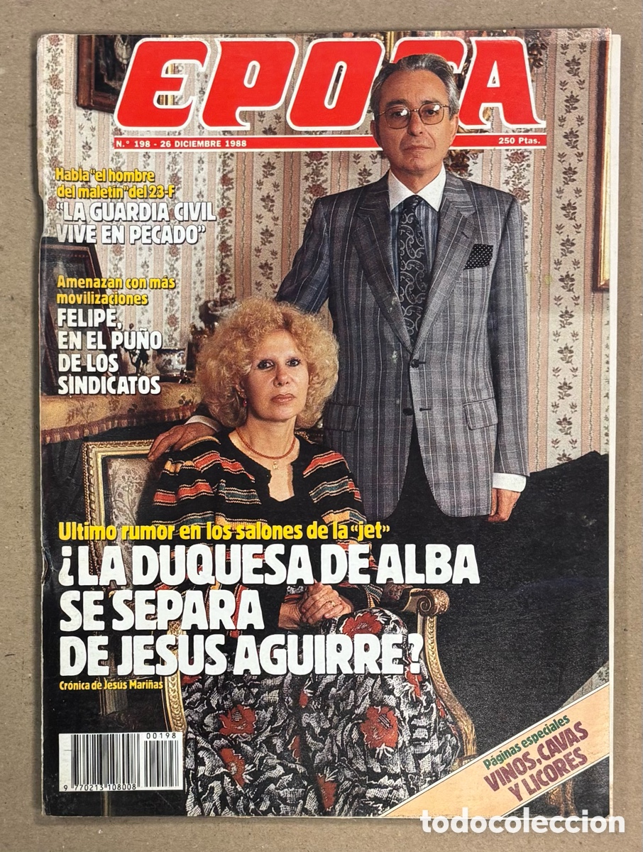 Coleccionismo de revista &Eacute;poca: &Eacute;POCA N&deg; 198 (1988). SEPARACI&Oacute;N DE LA DUQUESA DE ALBA, 23-F, KASPAROV, ALONSO PUERTA,&hellip;