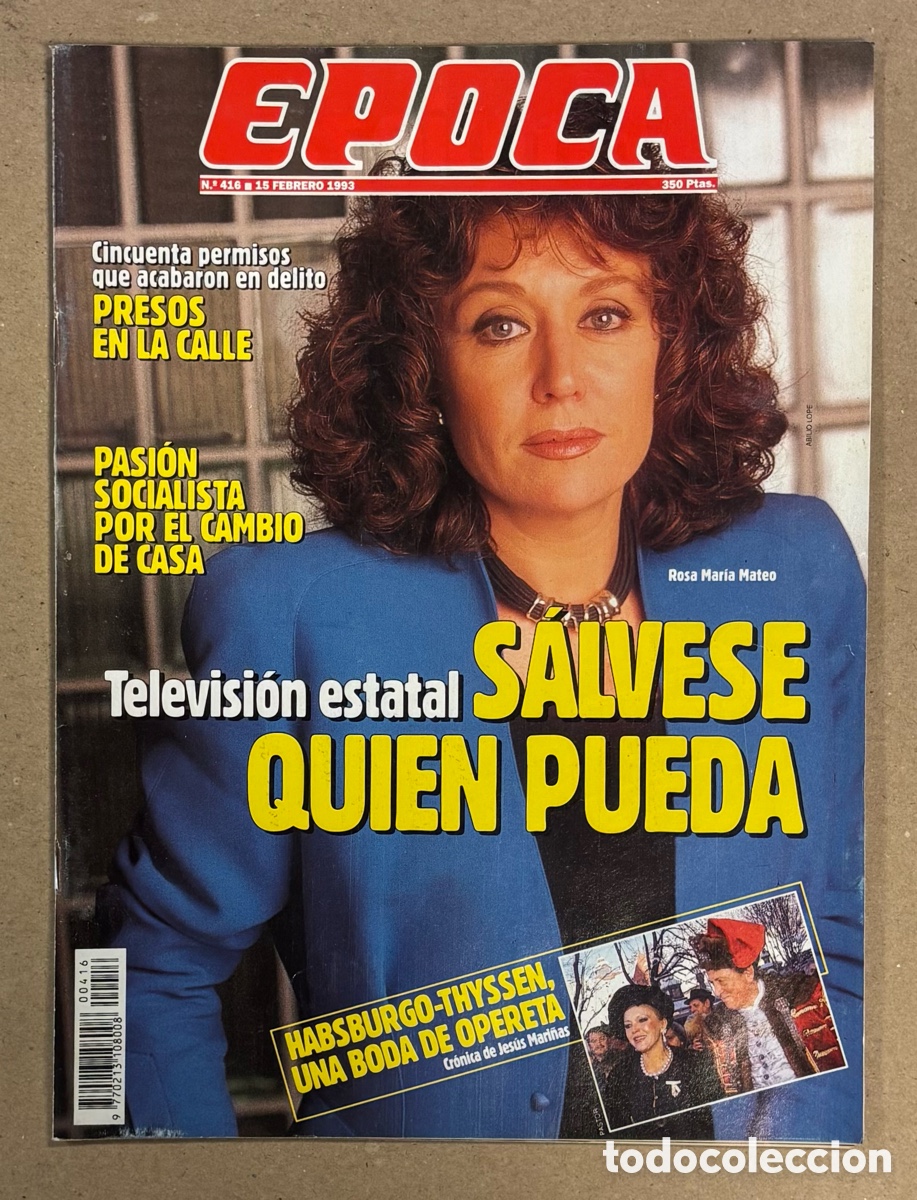 Coleccionismo de revista &Eacute;poca: &Eacute;POCA N&deg; 416 ((1993). VICTORIA ABRIL, JORGE SANZ, ANTONIO BANDERAS, TELEVISI&Oacute;N ESPA&Ntilde;OLA,&hellip;