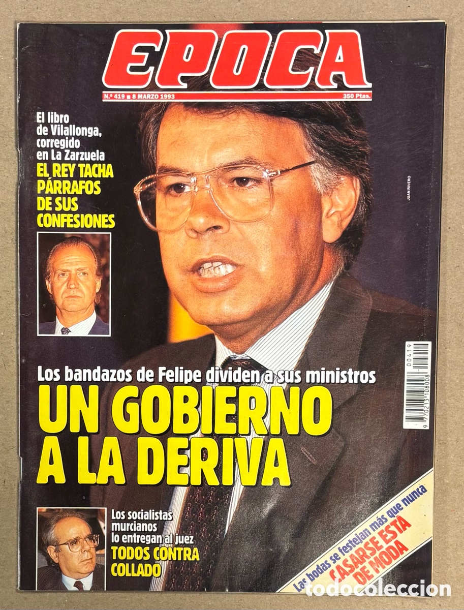 Coleccionismo de revista &Eacute;poca: &Eacute;POCA N&deg; 419 ((1993). CONFESIONES REY JUAN CARLOS I, MURCIA CONTRA COLLADO, NINA,&hellip;