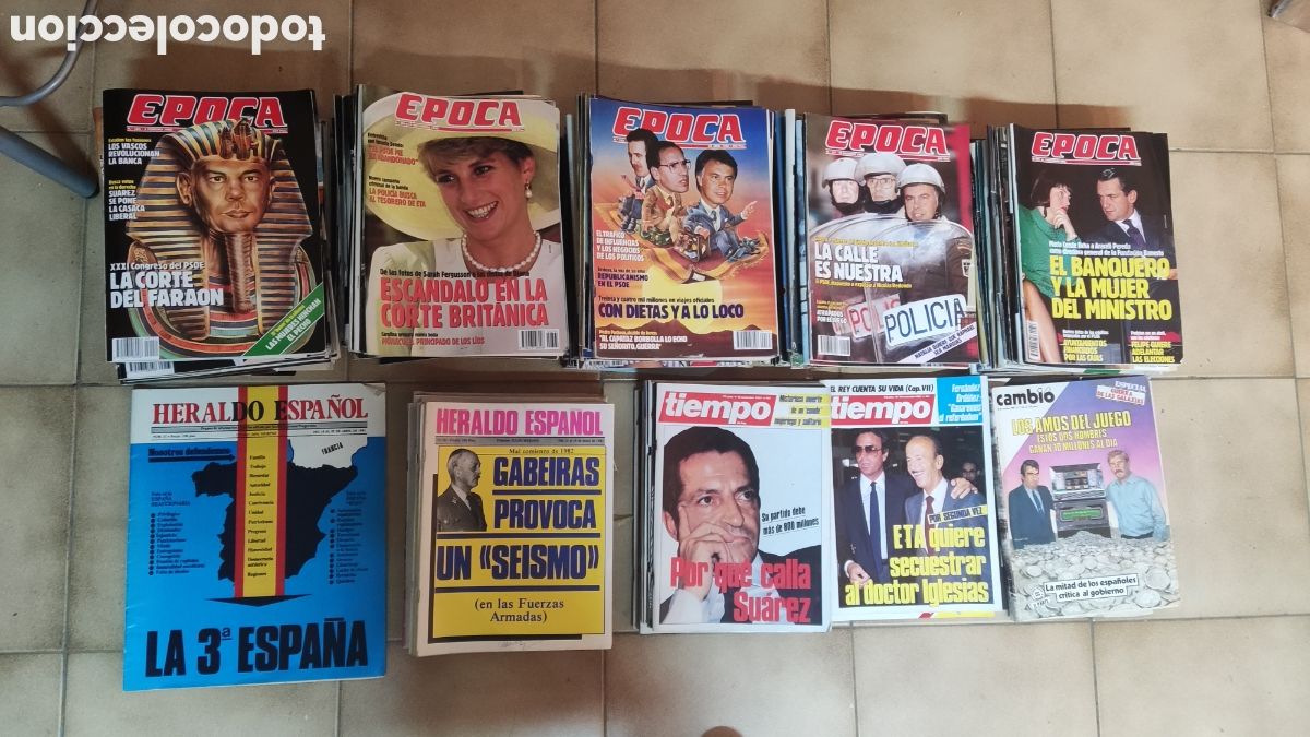 Collezionismo di Rivista &Eacute;poca: Colecci&oacute;n de unas 200 revistas de los 80 y principios de los 90: &Eacute;poca, Tiempo, Cambio 16 y Heraldo