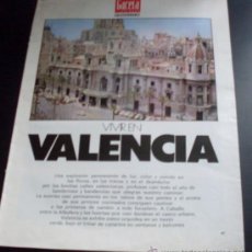 Coleccionismo de Revista Gaceta Ilustrada: VIVIR EN VALENCIA - SEPARATA COLECCIONABLE DE LA REVISTA GACETA ILUSTRADA . Lote 28375754