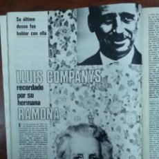 Coleccionismo de Revista Gaceta Ilustrada: LLUIS COMPANYS RECORDADO POR SU HERMANA RAMONA PALAU DE LA GENERALITAT REVISTA AÑO 1977. Lote 111630679