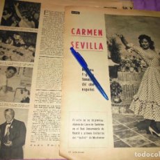 Coleccionismo de Revista Gaceta Ilustrada: RECORTE DE PRENSA : CARMEN SEVILLA MAXIMA FIGURA DEL CINE ESPAÑOL . GACETA ILUSTRADA 1957