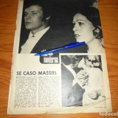 Coleccionismo de Revista Gaceta Ilustrada: RECORTE PRENSA : BODA DE MASSIEL. GACETA ILUSTRADA, NVBRE 1969