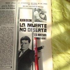 Coleccionismo de Revista Gaceta Ilustrada: RECORTE :PUBLICIDAD PELICULA : LA MUERTE NO DESERTA. ALAIN DELON. GACETA ILUSTRADA, JUNIO 1965(#)