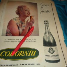 Coleccionismo de Revista Gaceta Ilustrada: RECORTE : PUBLICIDAD : CHAMPAÑA CODORNIU. GACETA ILUSTR. OCTBRE 1958. Lote 401055824