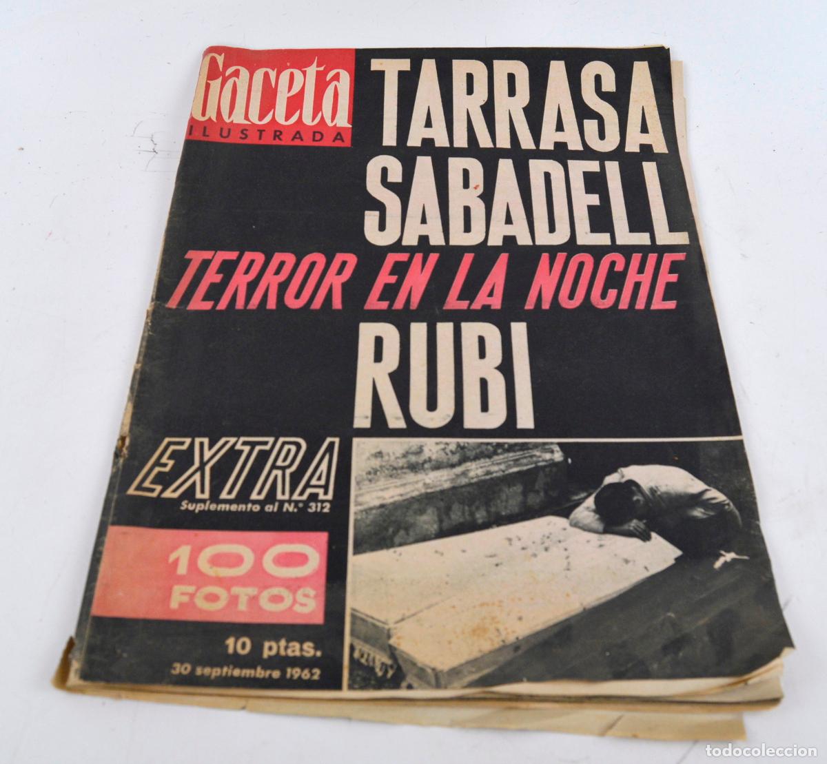 Coleccionismo de Revista Gaceta Ilustrada: Gaceta ilustrada, terror en la noche, aguaceros, 1963, Terrassa, Sabadell, Rub&iacute;.