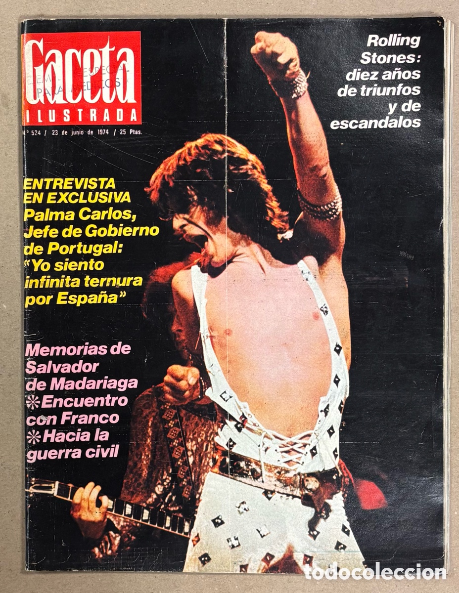 Coleccionismo de revista Gaceta Ilustrada: GACETA ILUSTRADA N&deg; 924 (1974). THE ROLLING STONES, MUNDIAL F&Uacute;TBOL 74, COPPOLA
