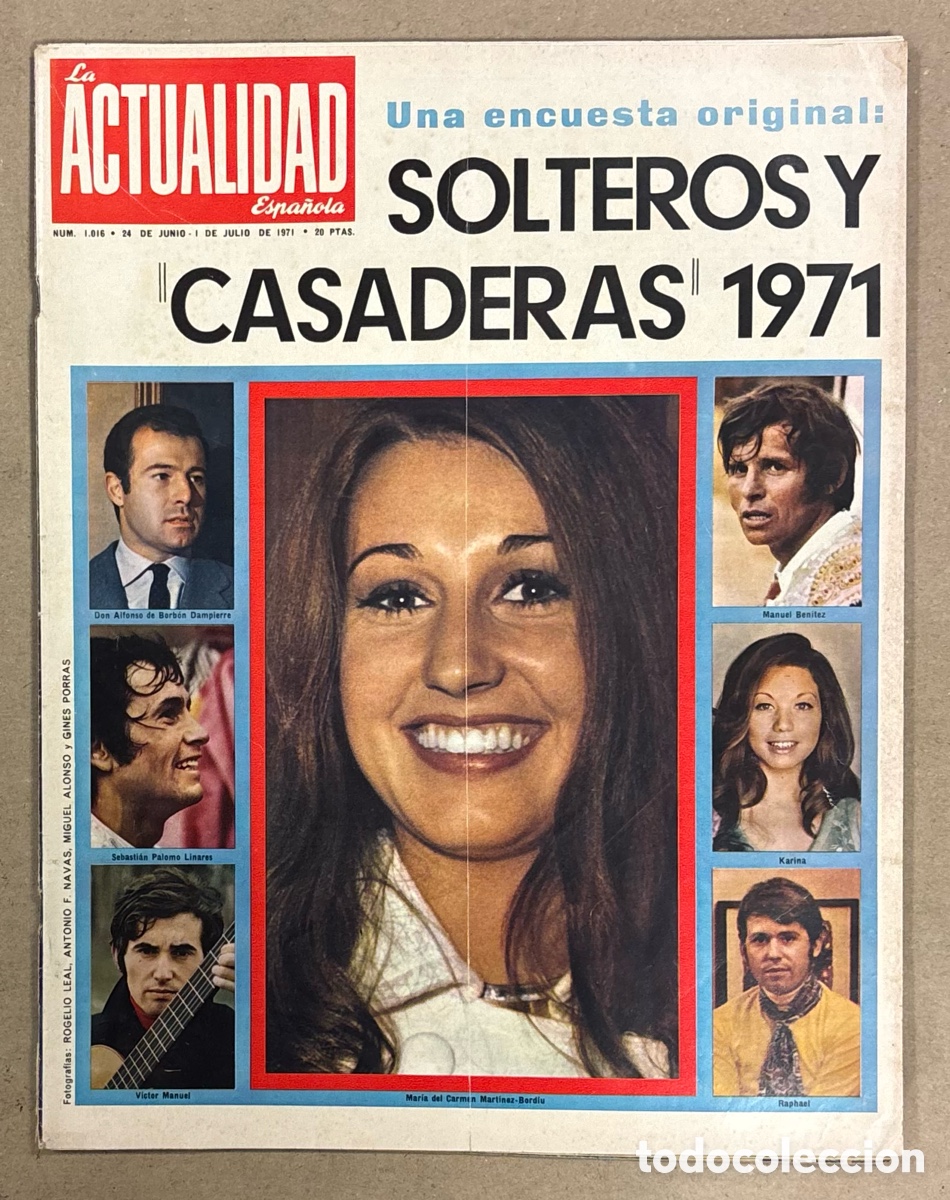 Coleccionismo de revista Gaceta Ilustrada: LA ACTUALIDAD ESPA&Ntilde;OLA N&deg; 1016 (1971). FIDEL CASTRO, RAPHAEL, V&Iacute;CTOR MANUEL,EL CORDOB&Eacute;S,&hellip;