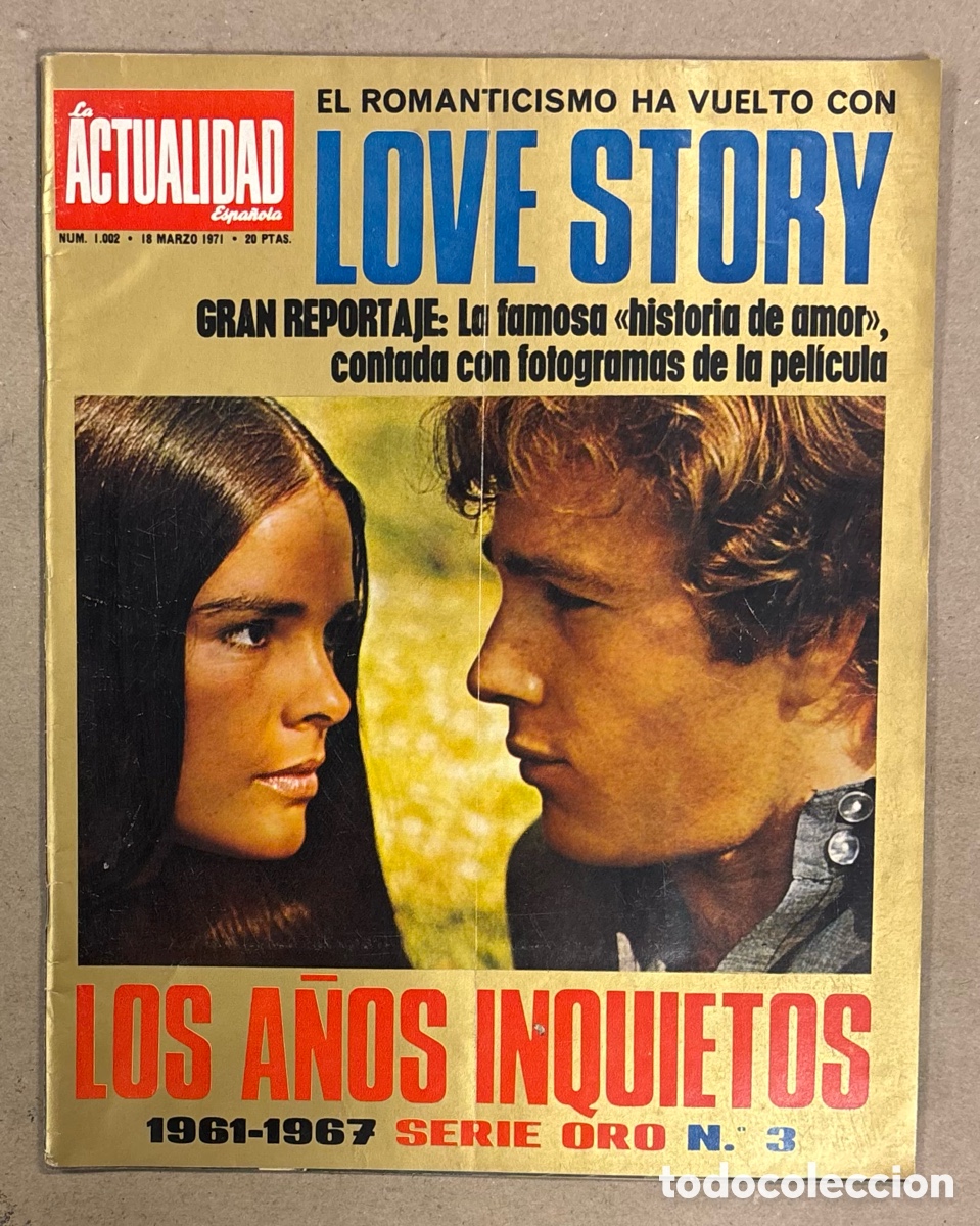 Coleccionismo de revista Gaceta Ilustrada: LA ACTUALIDAD ESPA&Ntilde;OLA N&deg; 1002 (1971). JOE FRAZIER - CASSIUS CLAY, PEL&Iacute;CULA LOVE STORY,&hellip;