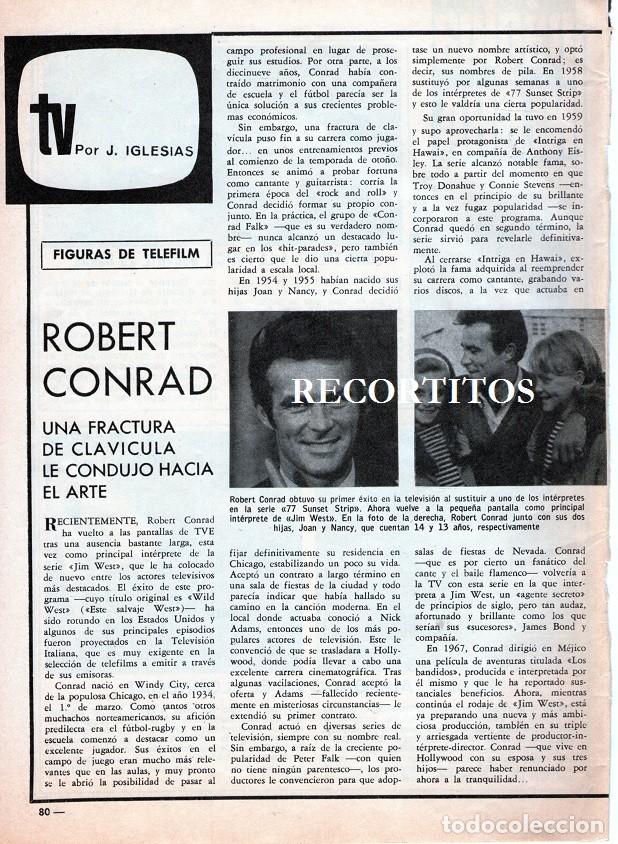 Coleccionismo de revista Garbo: SCANS ROBERT CONRAD - Foto 1