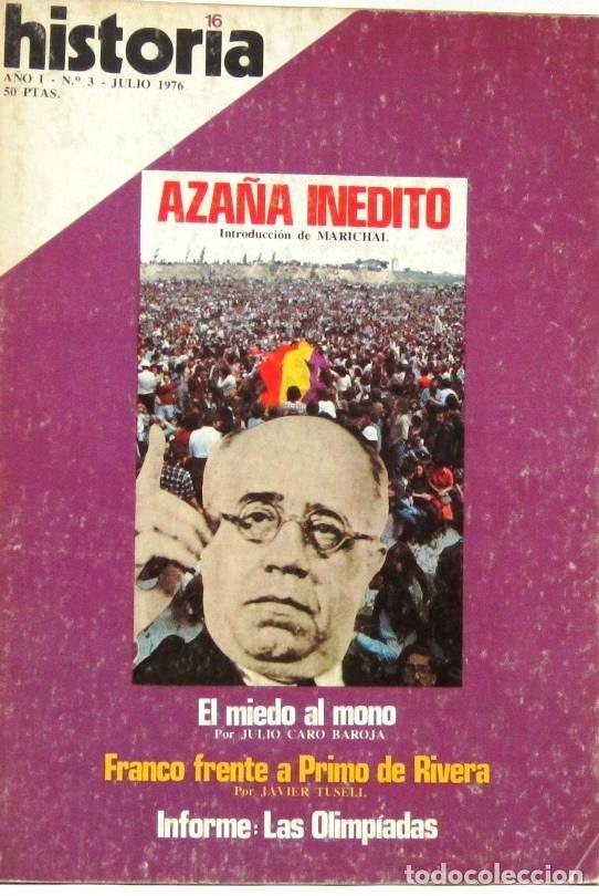 Coleccionismo de revista Historia 16: HISTORIA 16 - A&Ntilde;O I - N&ordm; 3 - AZA&Ntilde;A INEDITO