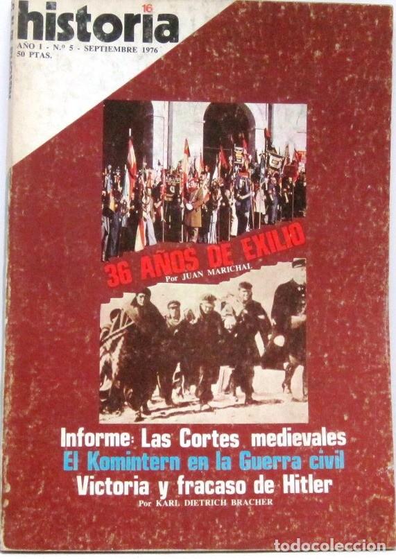 Coleccionismo de revista Historia 16: HISTORIA 16 - A&Ntilde;O I - N&ordm; 5 - 36 A&Ntilde;OS DE EXILIO