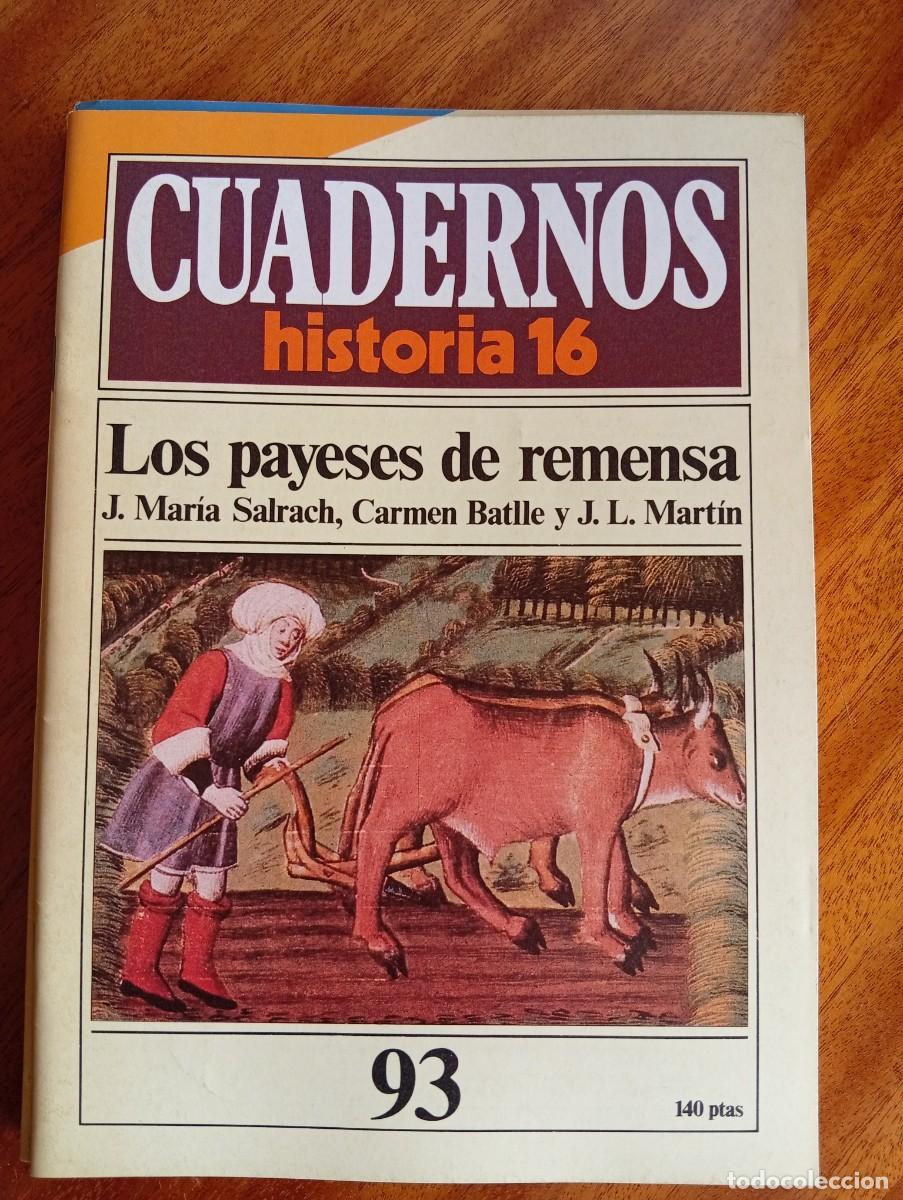 Colecionismo da Revista Historia 16: Los payeses de remensa. N.&ordm; 93