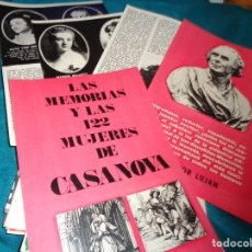 Coleccionismo de Revista Historia y Vida: RECORTE : LAS MEMORIAS Y LAS 122 MUJERES DE CASANOVA. HIST. Y VIDA, ABRIL 1968