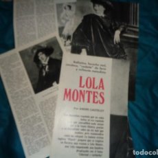 Coleccionismo de Revista Historia y Vida: RECORTE : LOLA MONTES : BAILARINA, FAVORITA REAL, CONDESA..... HIST, Y VIDA, OCT 1968