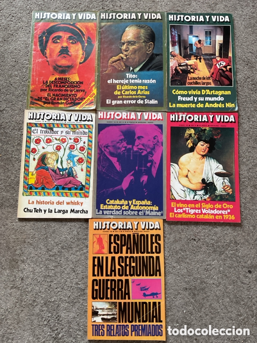 Coleccionismo de Revista Historia y Vida: 7 revistas HISTORIA Y VIDA / del 100 al 106