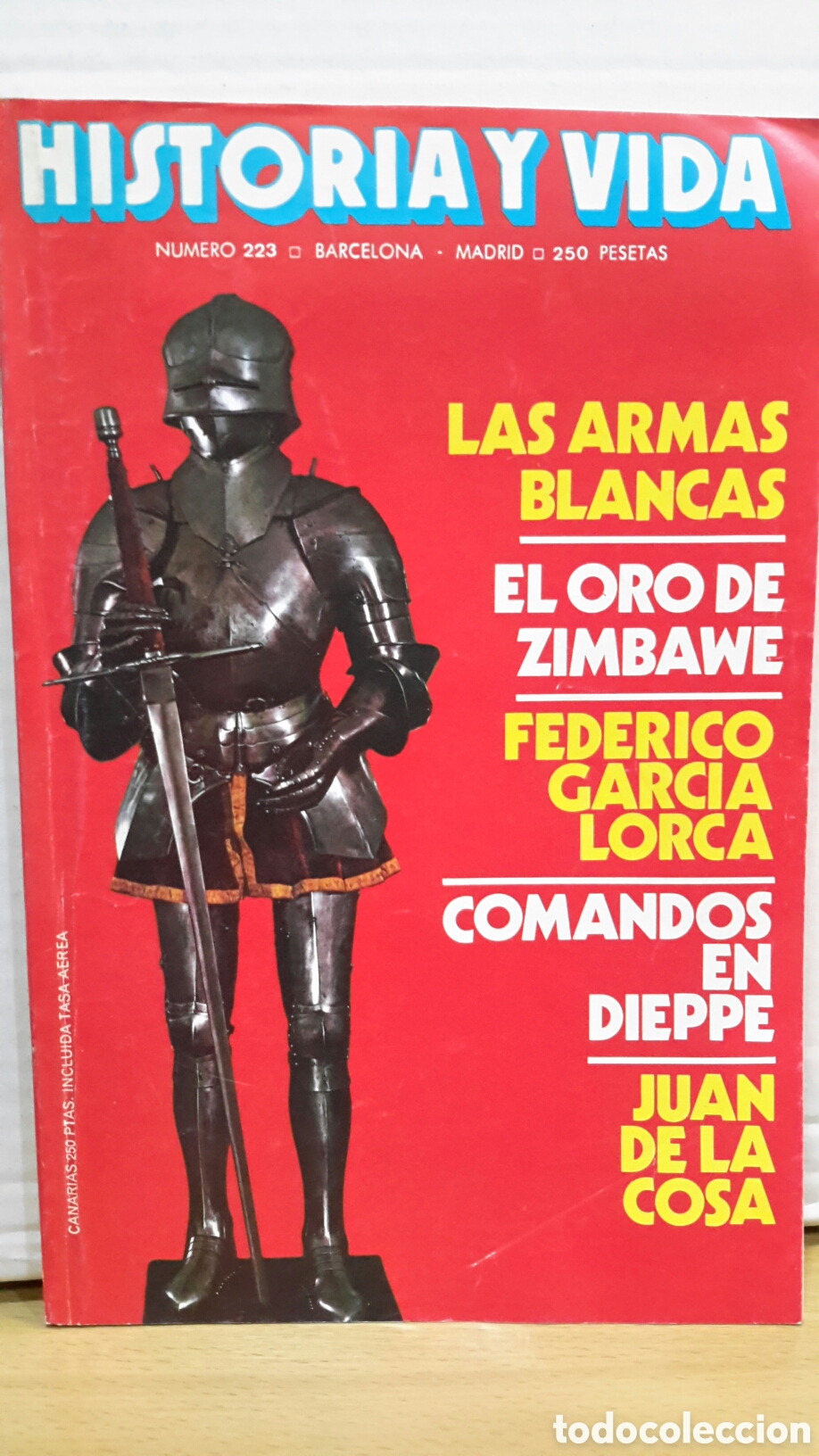 Coleccionismo de revista Historia y Vida: Historia y vida, N&deg;223. Las armas blancas