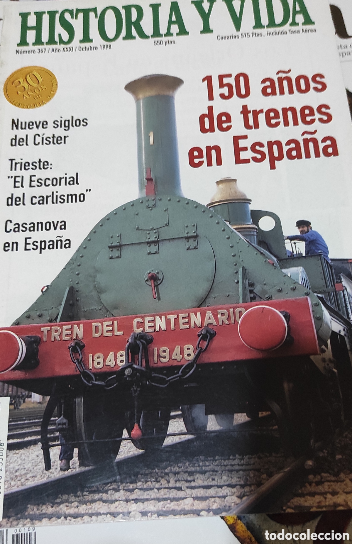 Coleccionismo de revista Historia y Vida: Historia y Vida. N&deg; 367. A&ntilde;o XXXII. Octubre 1998.