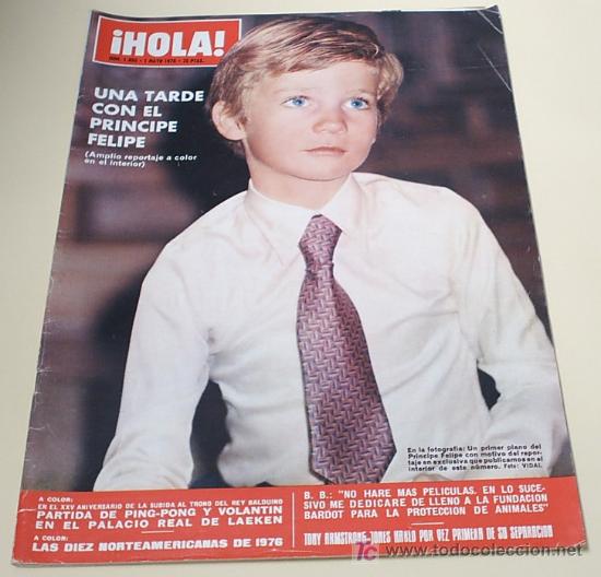 Collectionnisme de Magazine &iexcl;Hola!: REVISTA HOLA 1976.UNA TARDE CON EL PRINCIPE FELIPE DE BORBON, LAS 10 NORTEAMERICANAS DEL A&Ntilde;O ,ETC...