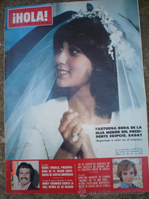 Collectionnisme de Magazine &iexcl;Hola!: revista hola boda de la hija menor del presidente egipcio,sadat-22-1-1977