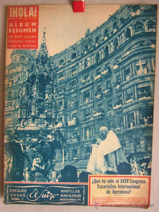 Sammeln von Zeitschriften &iexcl;Hola!: HOLA EXTRA DEDICADO AL CONGRESO EUCARISTICO DE BARCELONA A&Ntilde;O 53