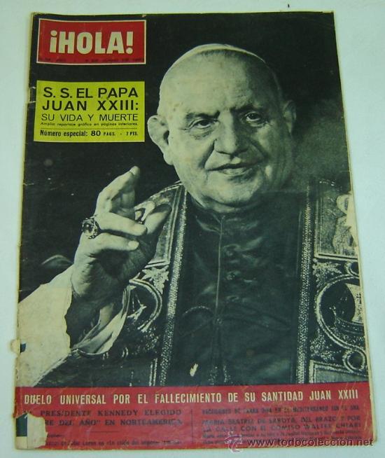 Collectionnisme de Magazine &iexcl;Hola!: REVISTA HOLA N&ordm; 980 -ESPECIAL S.S. EL PAPA JUAN XXIII -8 DE JUNIO DE 1963