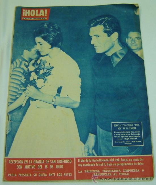 Collectionnisme de Magazine &iexcl;Hola!: REVISTA HOLA N&ordm; 883 -29 JULIO AL 4 AGOSTO DE 1961-SORAYA Y SU CELOSO COWBOY EN LA RIVIERA