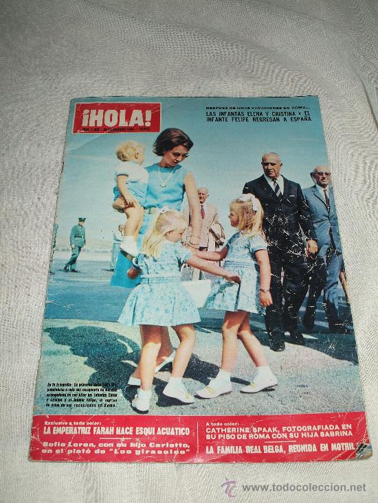 Collectionnisme de Magazine &iexcl;Hola!: Revista hola de1969.En portada la reyna Sof&iacute;a ,con sus ni&ntilde;os .