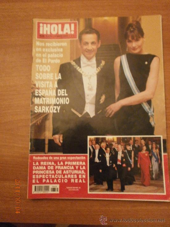 Collectionnisme de Magazine &iexcl;Hola!: REVISTA HOLA, N&ordm; 3379-  6  MAYO  2009- TODO SOBRE LA VISITA A ESPA&Ntilde;A DEL MATRIMONIO SAROZY