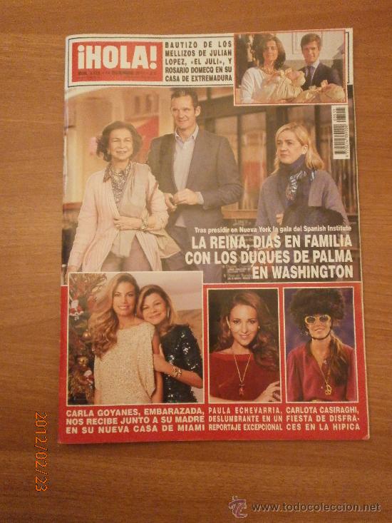 Collectionnisme de Magazine &iexcl;Hola!: REVISTA HOLA ,N&ordm; 3515- 14 DICIEMBRE 2011- LA REINA DIAS EN FAMILIA CON LOS DUQUES DE PLAMA