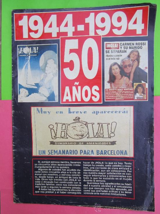 Collectionnisme de Magazine &iexcl;Hola!: HOLA , 1944-1994 , 50 anos , las portadas