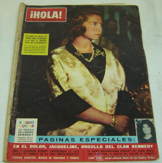Collectionnisme de Magazine &iexcl;Hola!: REVISTA HOLA nro.1006-REYES DE GRECIA EN ESPA&Ntilde;A-FUNERALES PRESIDENTE KENNEDY-06/12/1963
