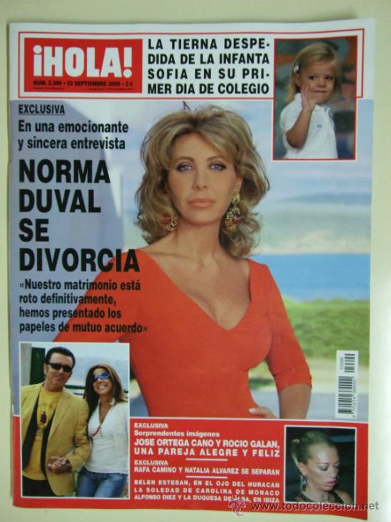 Coleccionismo de Revista Hola: HOLA N&ordm; 3.399 - 23 SEPTIEMBRE 2009 - NORMA DUVAL , ISABEL GEMIO , INFANTA SOFIA , ORTEGA CANO