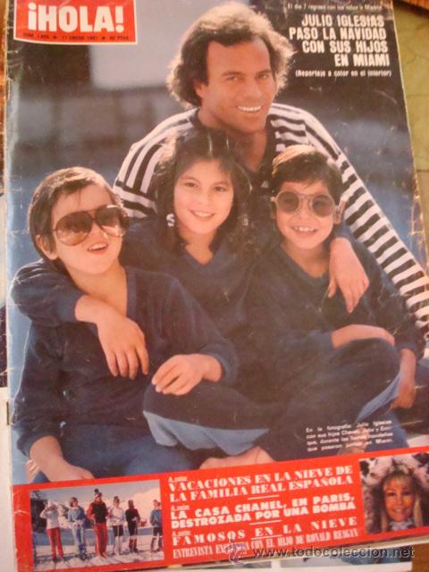 Coleccionismo de Revista Hola: JULIO IGLESIAS- LIZ TAYLOR- MIGUEL BOSE- ISABEL PREYSLER- URSULA ANDRESS