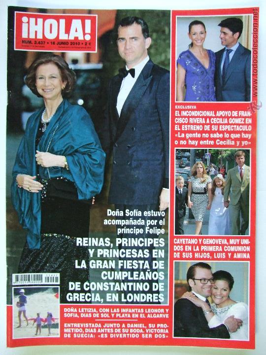 Collezionismo di Rivista &iexcl;Hola!: REVISTA HOLA N&ordm; 3.437 -16 JUNIO 2010 - PRINCIPES DE ASTURIAS LETIZIA ORTIZ VICTORIA DE SUECIA