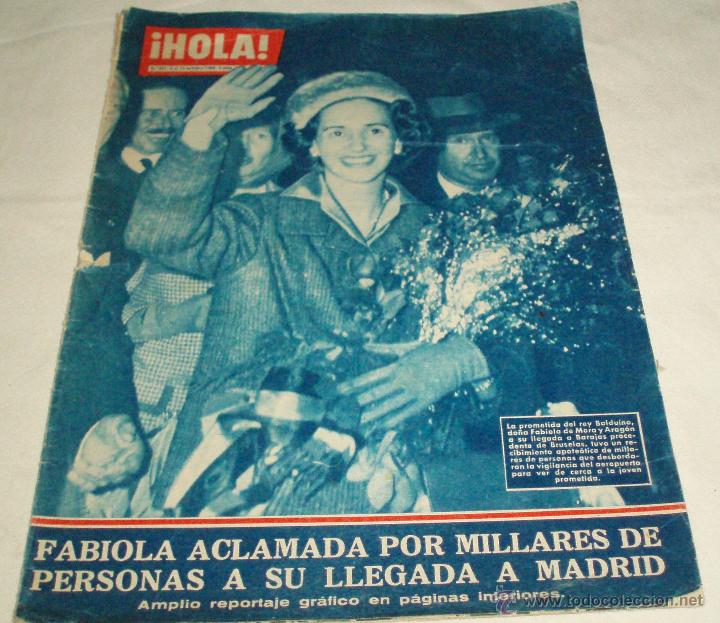 Coleccionismo de Revista Hola: revista hola n&ordm; 841 Octubre 1960 Fabiola aclamada en Madrid