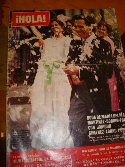 Coleccionismo de Revista Hola: MIRIAM DEL UN DOS TRES- MIGUEL BOSE- BODA MARIA DEL MAR MARTINEZ BORDIU