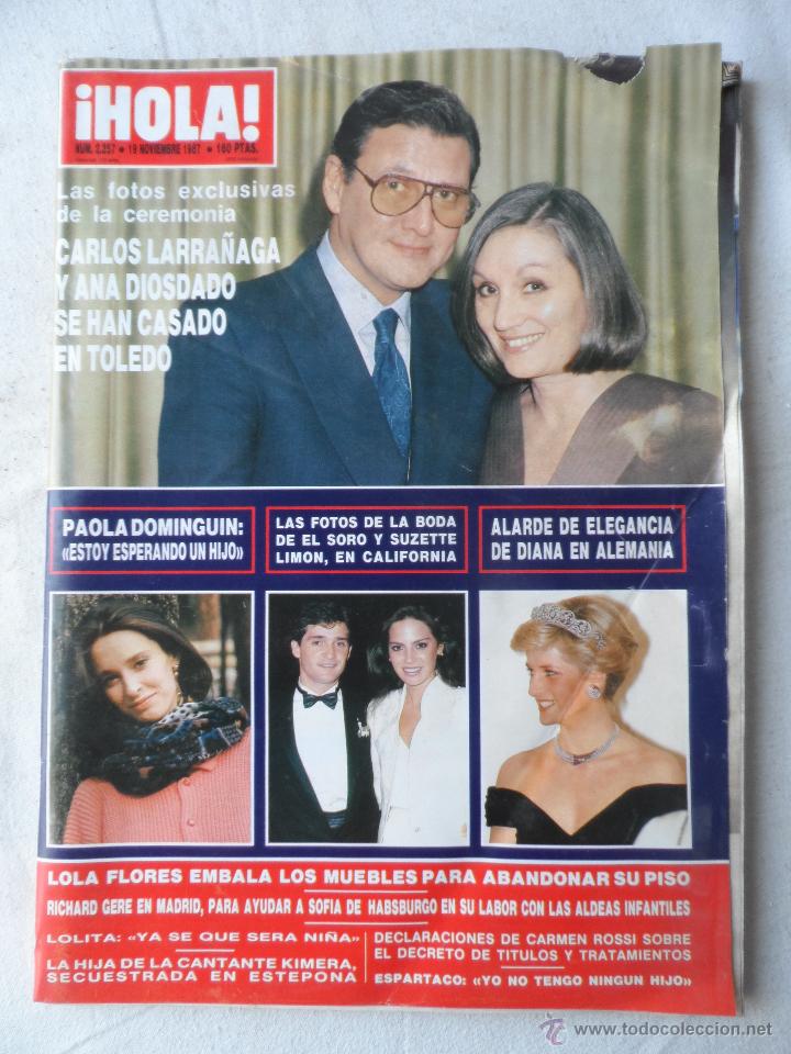 Collectionnisme de Magazine &iexcl;Hola!: revista hola 2257 19 noviembre 1987 - carlos larra&ntilde;aga ana diosdado el soro suzette paola dominguin