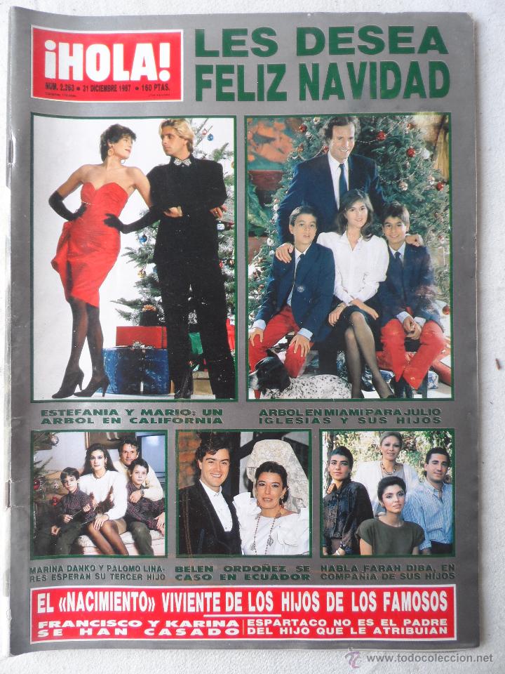 Collectionnisme de Magazine &iexcl;Hola!: hola revista 2263 31 diciembre 1987 - estefania y mario julio iglesias marina danko