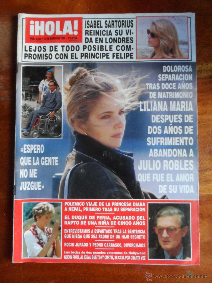 Collectionnisme de Magazine &iexcl;Hola!: hola revista 2536 18 marzo 1993 isabel sartorius, liliana maria julio robles, princesa diana