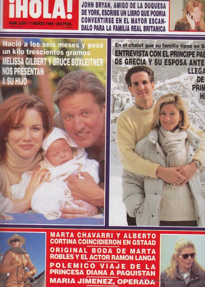 Coleccionismo de Revista Hola: REVISTA HOLA N&ordm; 2691 A&Ntilde;O 1996. JOHN BRYAN. PABLO DE GRECIA. MARTA CHAVARRI Y ALBERTO CORTINA.