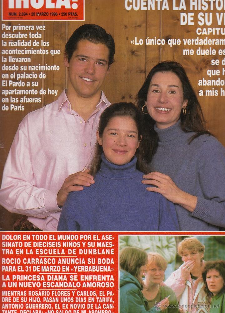Coleccionismo de Revista Hola: REVISTA HOLA N&ordm; 2694 A&Ntilde;O 1996. CARMEN MARTINEZ-BORDIU. ROCIO CARRASCO. PRINCESA DIANA.