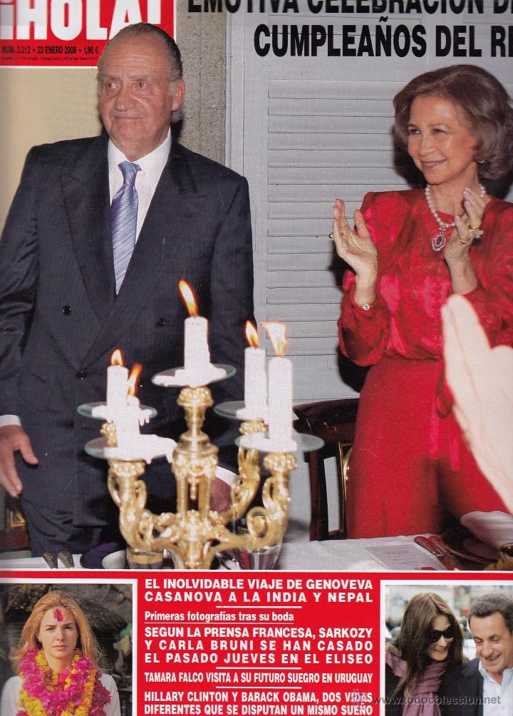 Coleccionismo de Revista Hola: REVISTA HOLA N&ordm; 3312 A&Ntilde;O 2008. CUMPLEA&Ntilde;OS DEL REY. GENOVEVA CASANOVA. SARKOZY Y CARLA BRUNI. TAMARA.