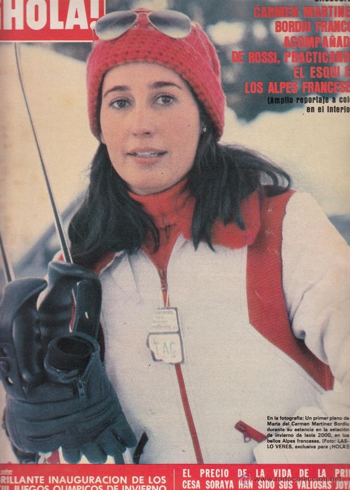Coleccionismo de Revista Hola: REVISTA HOLA N&ordm; 1853 A&Ntilde;O 1960. CARMEN MARTINEZ-BORDIU Y ROSSI. CHRIS WILDING. PRINCESA SORAYA.